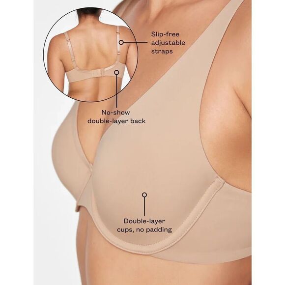 ThirdLove 24/7 Classic Second Skin Unlined Bra in Taupe 42D - Picture 1 of 6